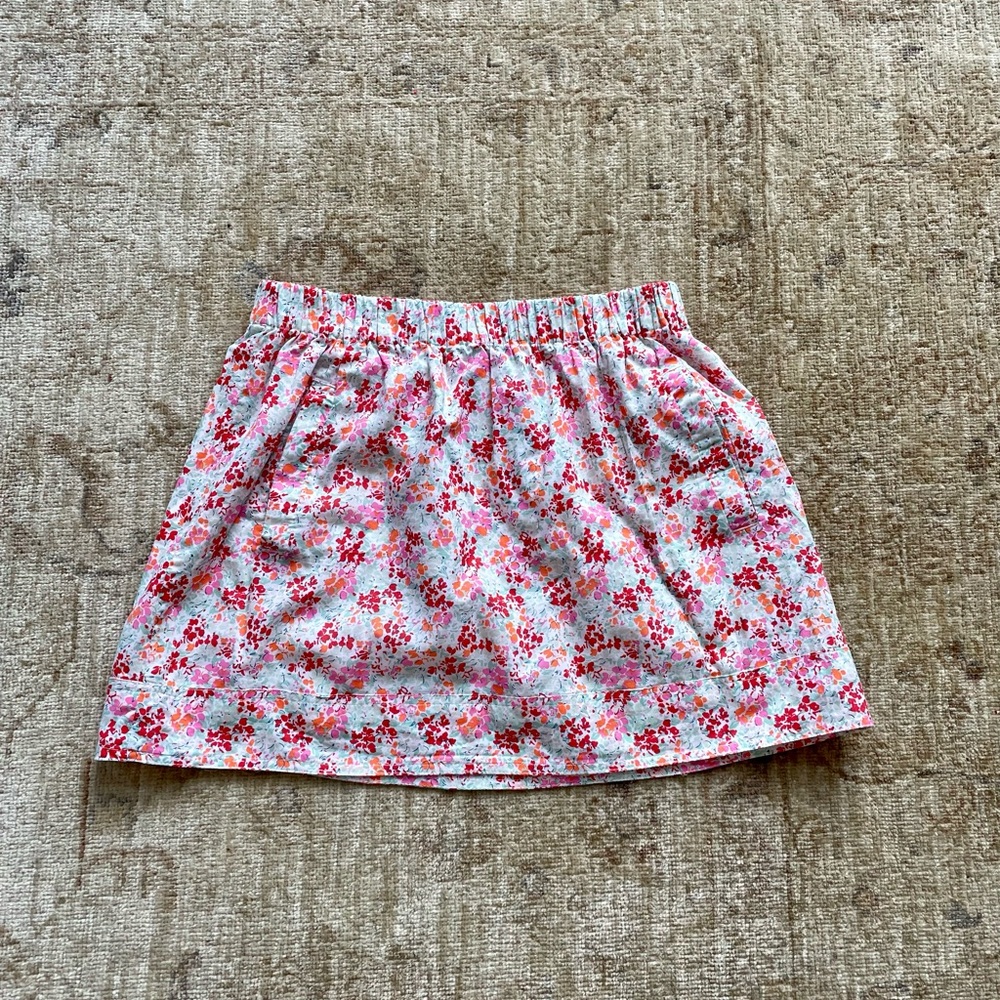 J Crew Tiny Floral Cotton Lined Mini Skirt with Pockets.  Size Small.